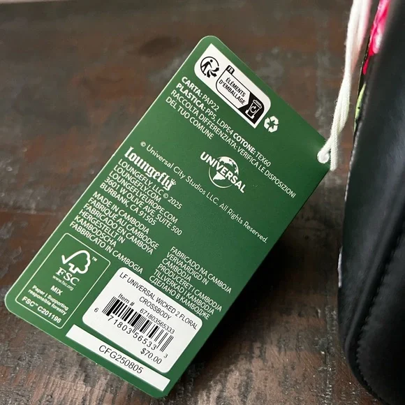 WICKED - I Feel Wicked Loungefly Embroidered Black Handbag - Picture 8 of 8